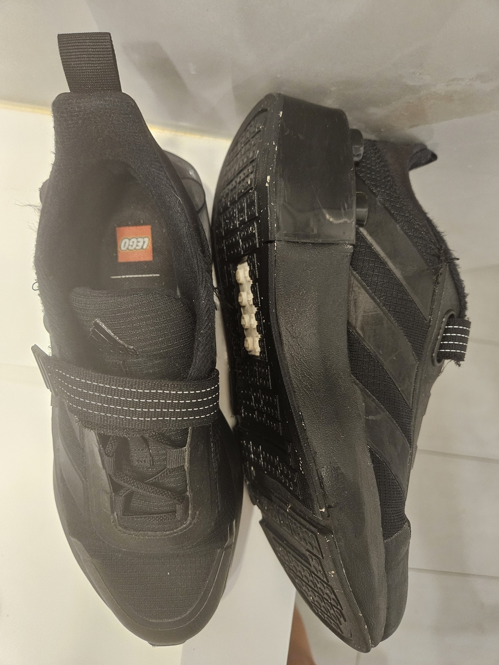 LEGO Adidas Black Velcro Strap Sneakers - Rare